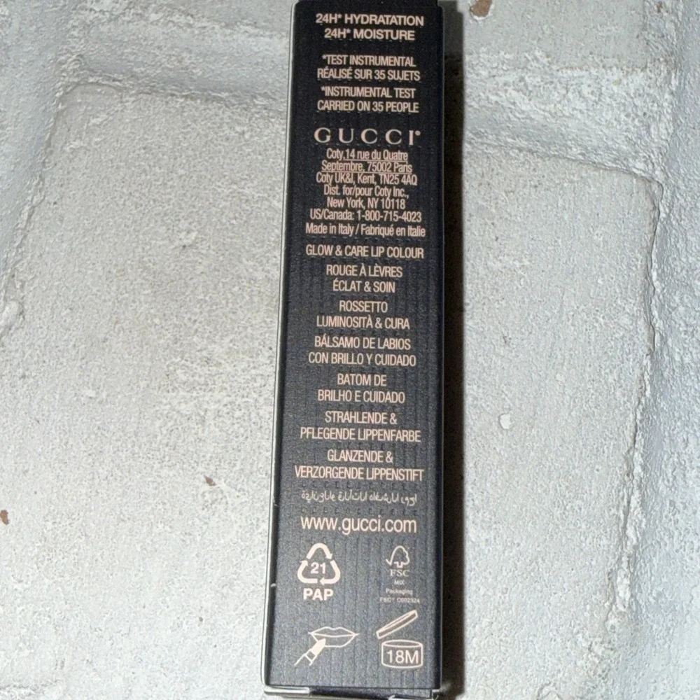 Gucci Rouge De Beauté Brillant Glow & Care Lipstick 217 Valeria Rose 0.06oz